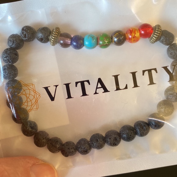 7 Chakra lava rocks with bead stones bracelet. - Picture 3 of 3